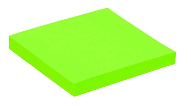 MEMOBLOK QUANTORE 76X76MM NEON GROEN