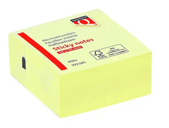 MEMOBLOK QUANTORE 76X76MM GEEL 400