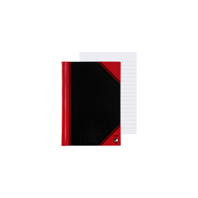 NOTITIEBOEK BANTEX ZWART/ROOD A6 LIJN