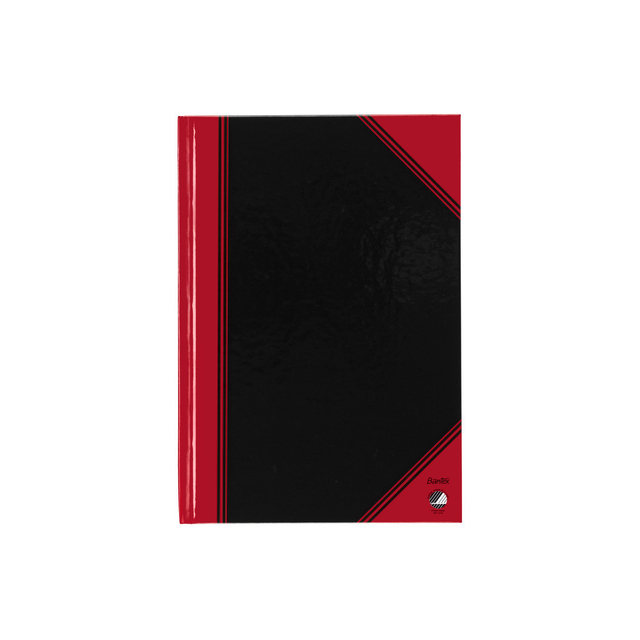 NOTITIEBOEK BANTEX ZWART/ROOD A5 LIJN