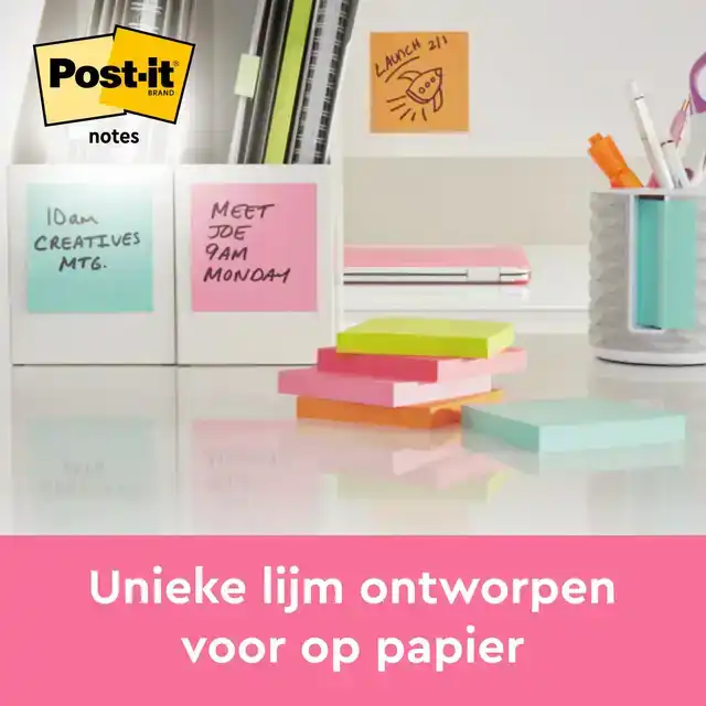 MEMOBLOK POST-IT 654 76X76MM NEON GROEN