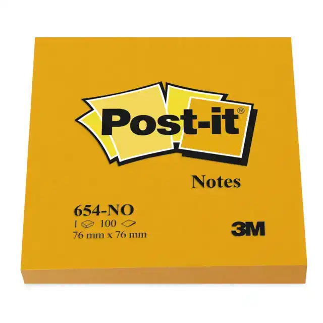 MEMOBLOK POST-IT 654 76X76MM ORANJE