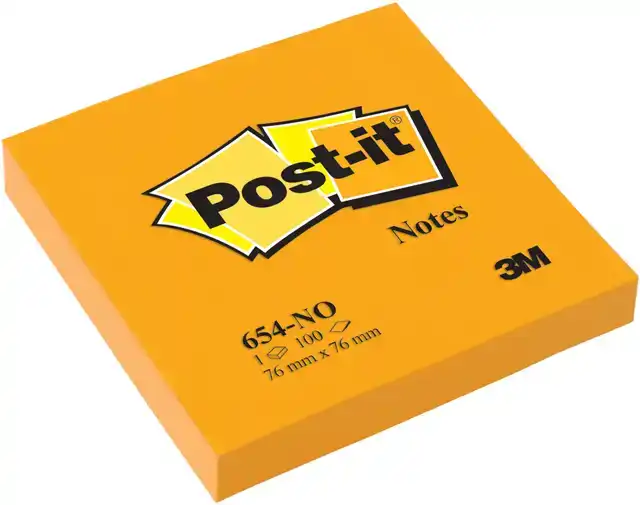MEMOBLOK POST-IT 654 76X76MM ORANJE