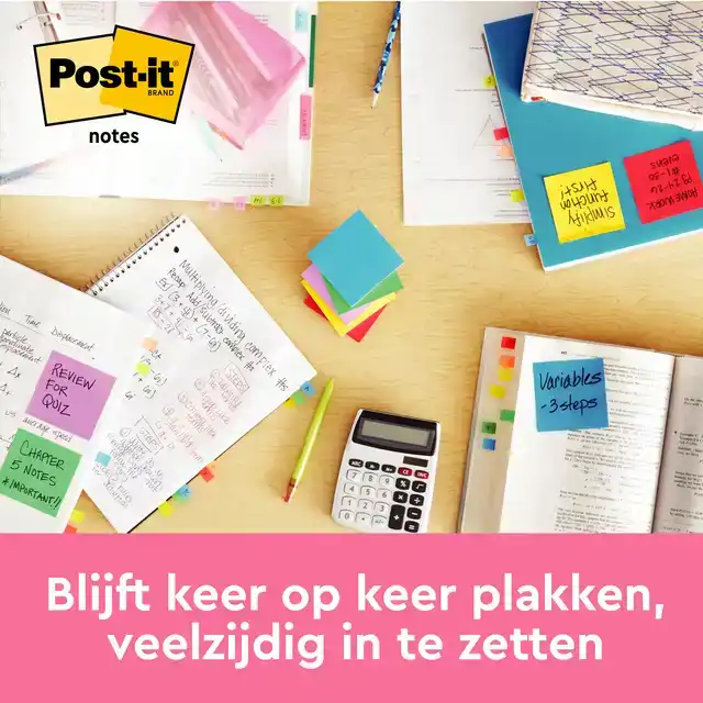 MEMOBLOK POST-IT 655 76X127MM NEON GEEL