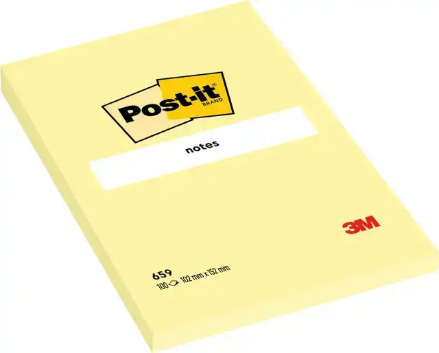 MEMOBLOK POST-IT 659 102X152MM GEEL