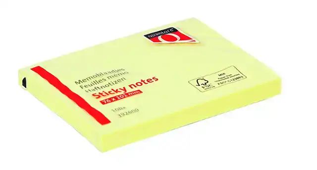 MEMOBLOK QUANTORE 76X101MM GEEL