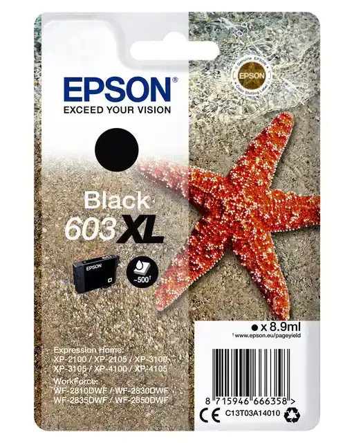 INKTCARTRIDGE EPSON 603XL T03A1 ZWART