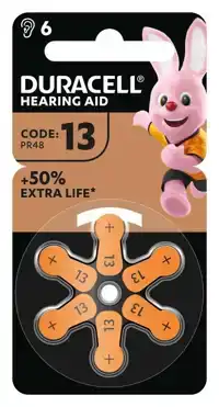 BATTERIJ DURACELL DA13 HEARING AID