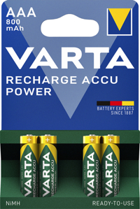 BATTERIJ OPLAADBAAR VARTA AAA 800MAH