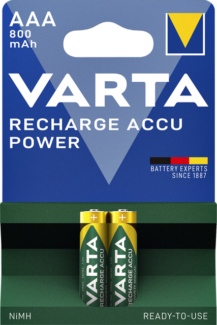 BATTERIJ OPLAADBAAR VARTA AAA 800MAH
