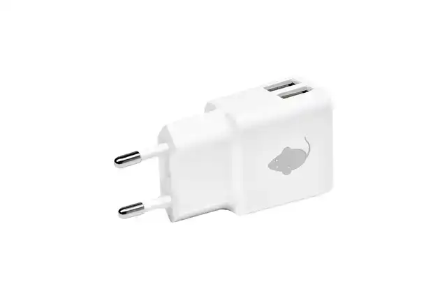 OPLADER GREEN MOUSE USB A 2X 2.4A WIT