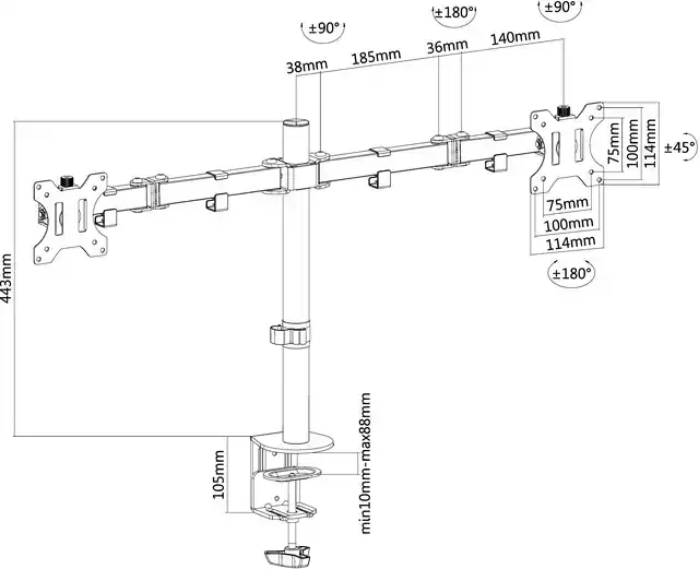 MONITORARM NEOMOUNTS D550D 10 32 INCH