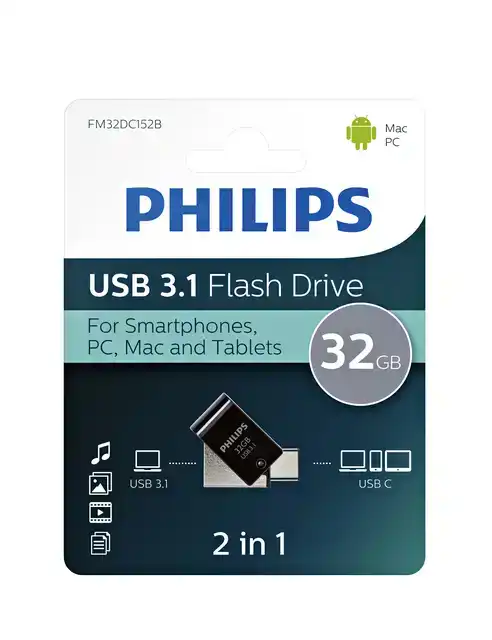 USB STICK 3.1 PHILIPS USB C 2IN1 32GB