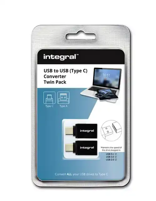 ADAPTER INTEGRAL 3.1 USB A C 2 STUKS