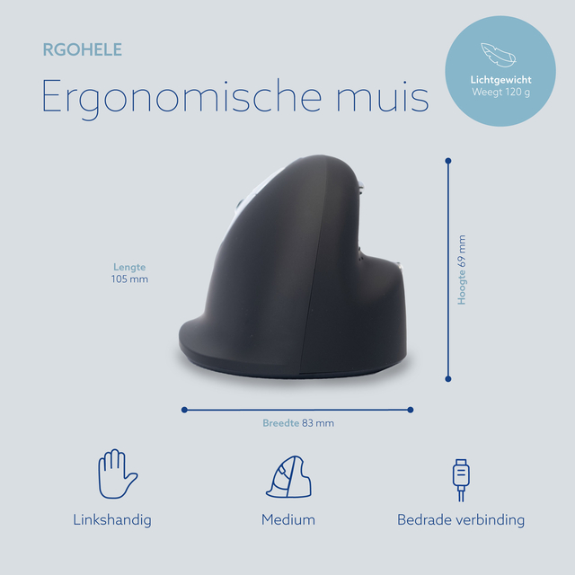 MUIS R-GO ERGONOMISCH HE BREAK DRAAD