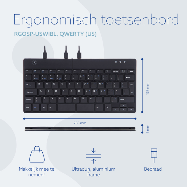 TOETSENBORD R-GO ERGONOMISCH SPLIT