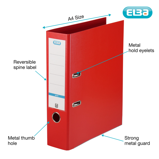ORDNER ELBA SMART A4 80MM PP ROOD