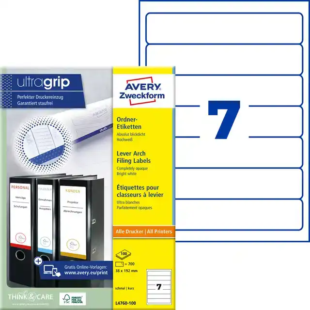 RUGETIKET AVERY SMAL 38X192MM