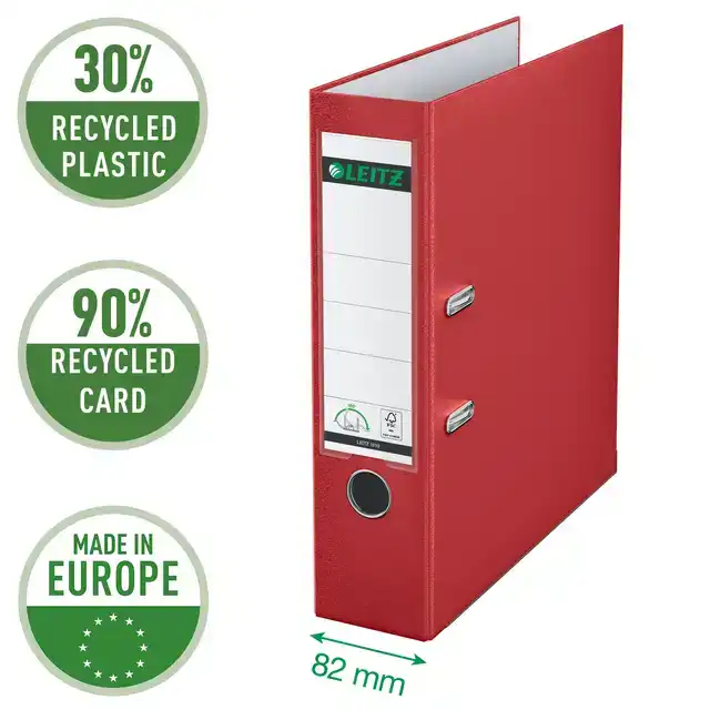 ORDNER LEITZ 1010 180Â° 80MM PP A4 ROOD
