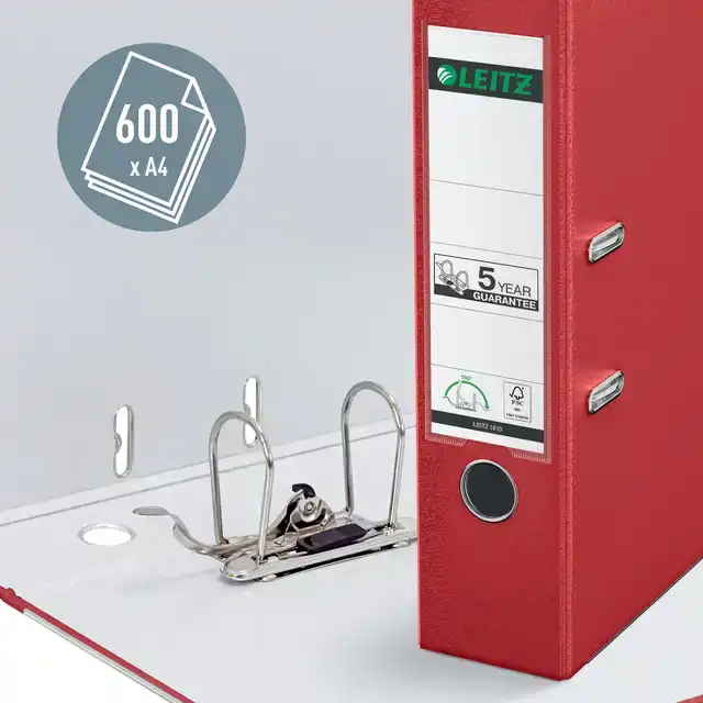 ORDNER LEITZ 1010 180Â° 80MM PP A4 ROOD