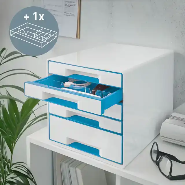 LADENBOX LEITZ WOW 5 LADEN WIT/BLAUW