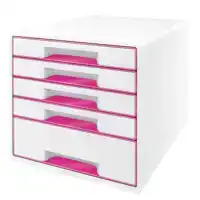 LADENBLOK LEITZ WOW 5 LADEN WIT/ROZE