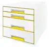 LADENBLOK LEITZ WOW 4 LADEN WIT/GEEL