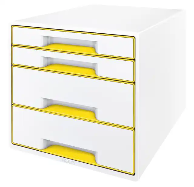 LADENBLOK LEITZ WOW 4 LADEN WIT/GEEL