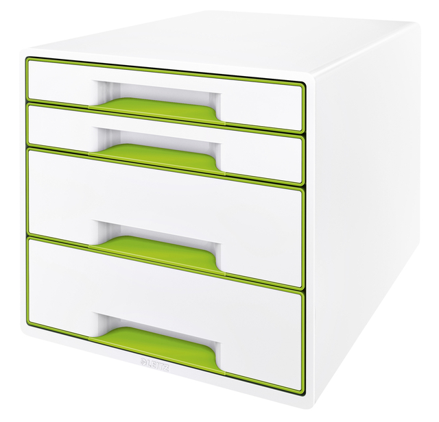 LADENBLOK LEITZ WOW 4 LADEN WIT/GROEN