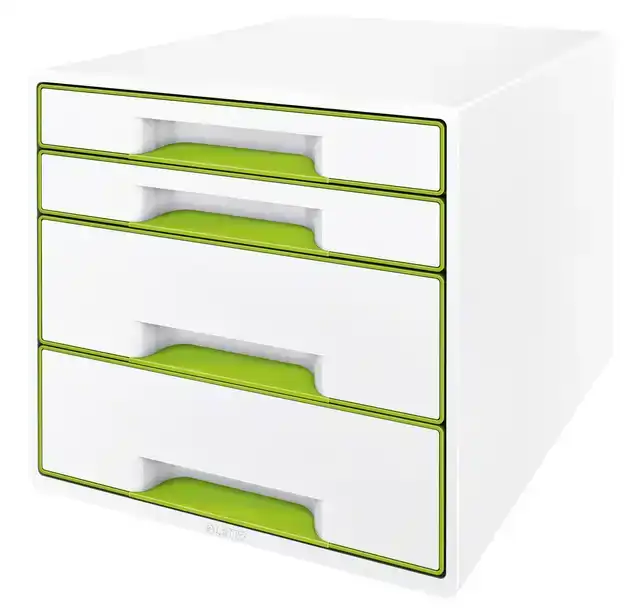 LADENBLOK LEITZ WOW 4 LADEN WIT/GROEN