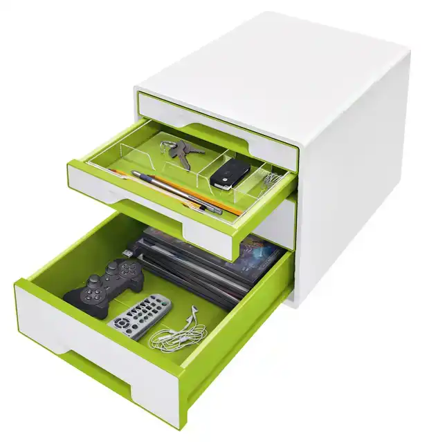 LADENBLOK LEITZ WOW 4 LADEN WIT/GROEN