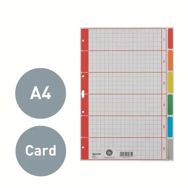 TABBLADEN LEITZ 4350 A4 4R KARTON 6DLG