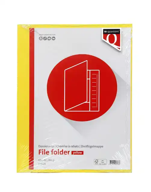 DOSSIERMAP QUANTORE A4 300GR GEEL