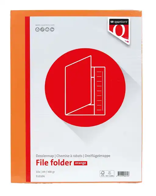 DOSSIERMAP QUANTORE A4 300GR ORANJE