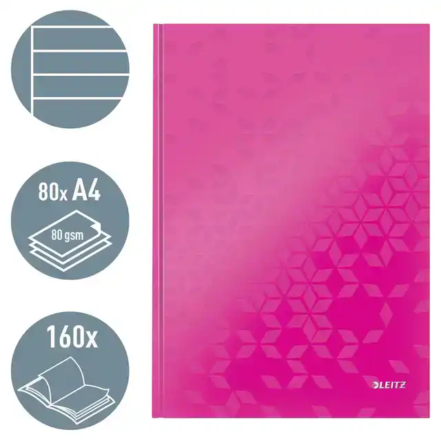NOTITIEBOEK LEITZ WOW A4 160BLZ 90GR