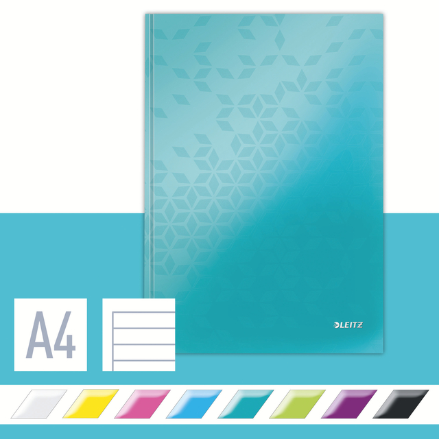 NOTITIEBOEK LEITZ WOW A4 IJSBLAUW
