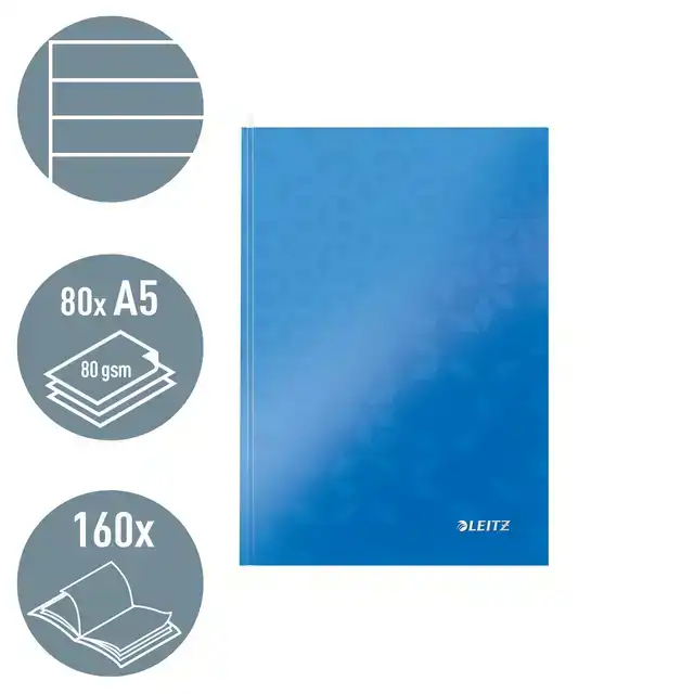 NOTITIEBOEK LEITZ WOW A5 160BLZ 90GR