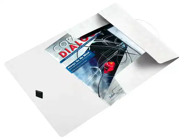 ELASTOMAP LEITZ WOW A4 3 KLEP PP WIT