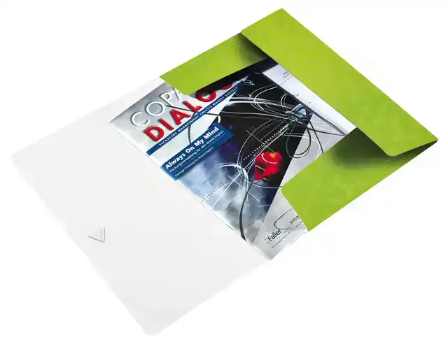 ELASTOMAP LEITZ WOW A4 3 KLEP PP GROEN