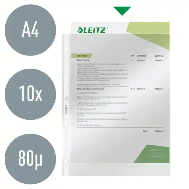 SHOWTAS LEITZ STANDAARD 4-GAATS PVC A4
