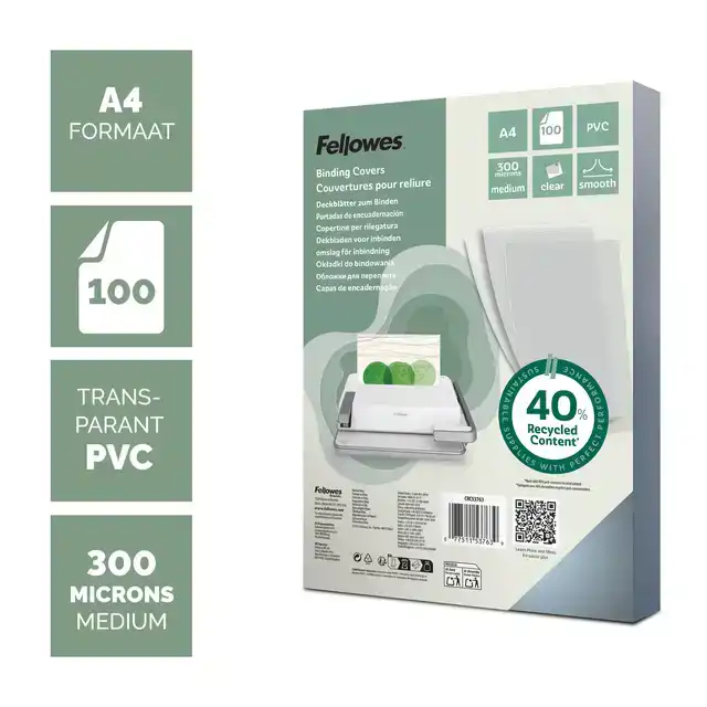 VOORBLAD FELLOWES A4 PVC 300MICRON