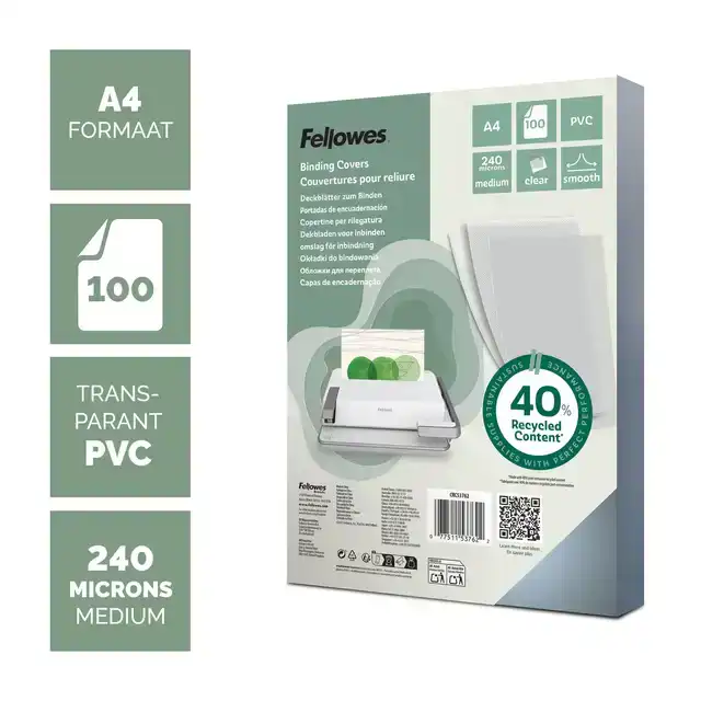 VOORBLAD FELLOWES A4 PVC 240MICRON