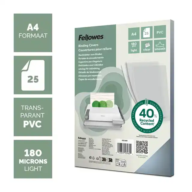 VOORBLAD FELLOWES A4 PVC 180MICRON