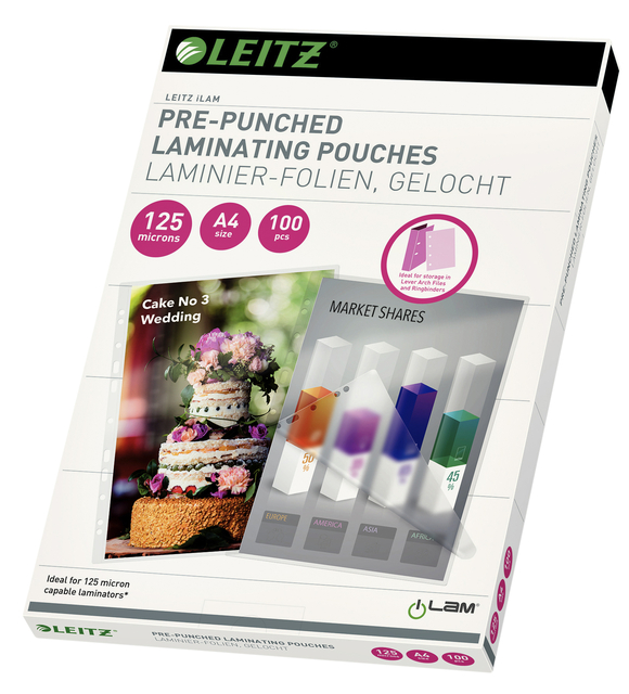 LAMINEERHOES LEITZ A4 PERFORATIEBAND