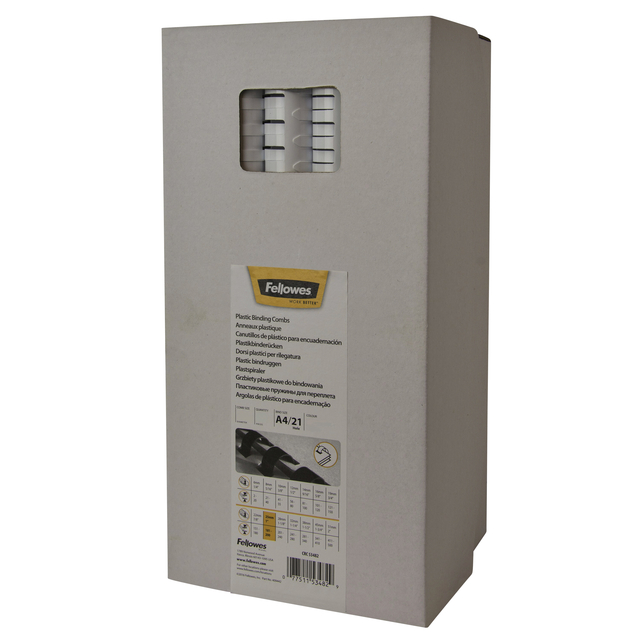 BINDRUG FELLOWES 8MM 21RINGS A4 WIT