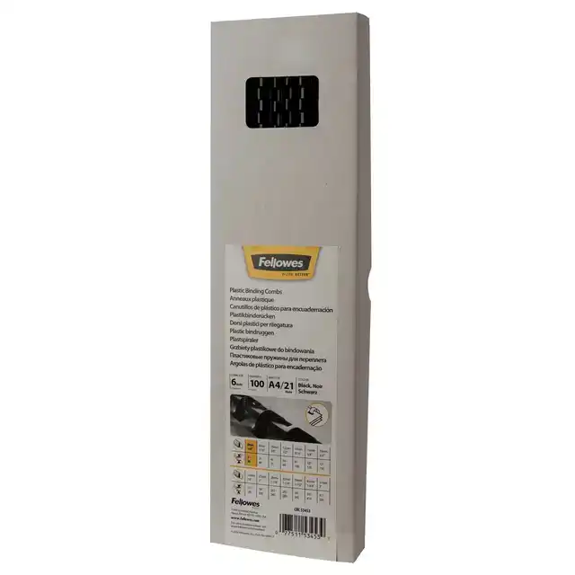 BINDRUG FELLOWES 6MM 21RINGS A4 ZWART
