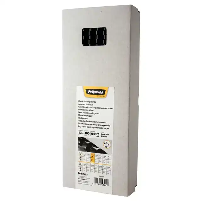 BINDRUG FELLOWES 10MM 21RINGS A4 ZWART