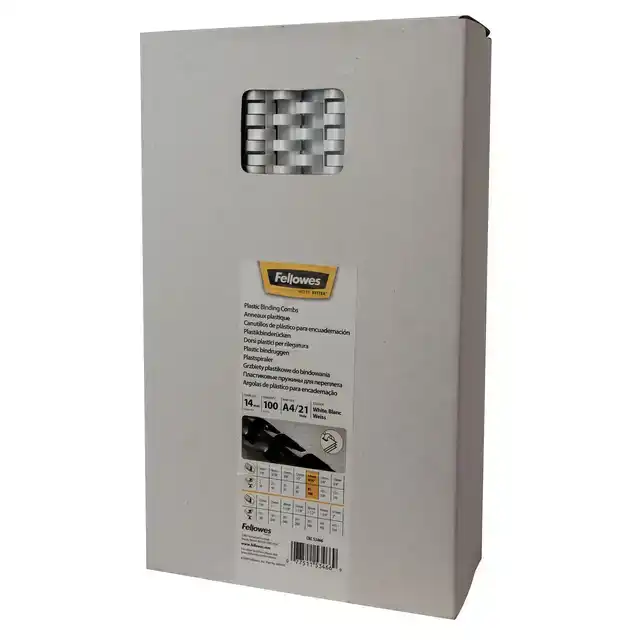 BINDRUG FELLOWES 14MM 21RINGS A4 WIT