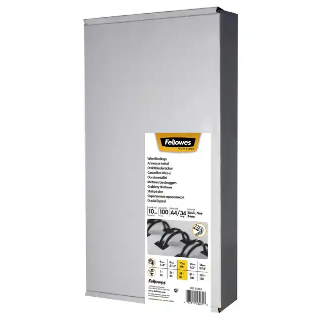 DRAADRUG FELLOWES 10MM 34RINGS A4 ZWART