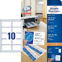 VISITEKAART AVERY C32010-25 85X54MM